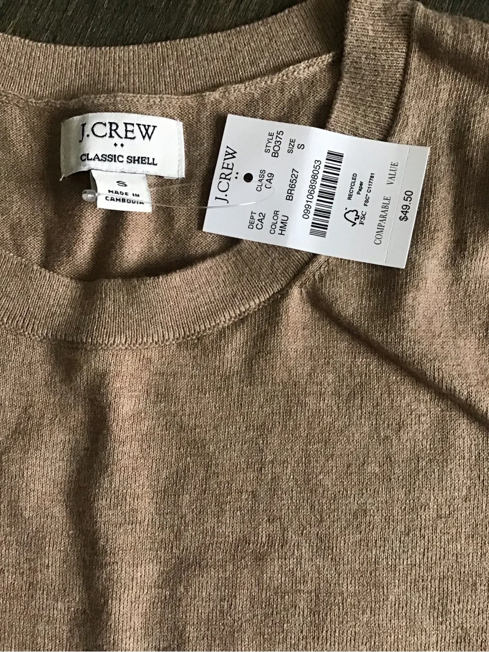 J. Crew Classic Shell NWT